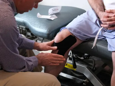 Kinesiotape applied to a knee
